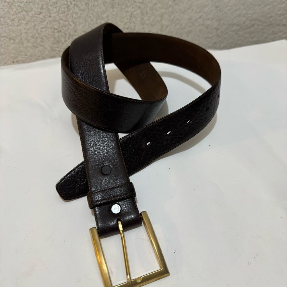 Genuine Buffalo Calf Cowhide Lined Leather Buckle men’s Belt - Picture 2 of 5